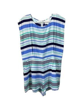 Sail to Sable 100% Silk Striped Romper L